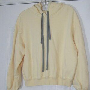 LIT Activewear Hoodie Sweatshirt Sz XL Yellow Gray Drawstrings French Terry
